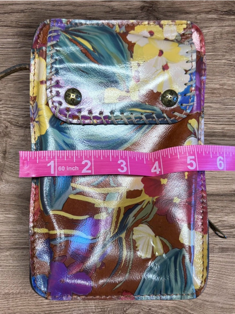 EUC Patricia Nash Marinella Leather Crossbody Bag Wristlet  Floral - Picture 4 of 9